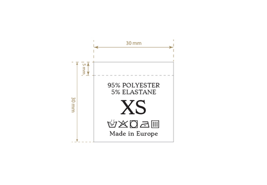 Wäscheetiketten mit Größe Modell TC-M189