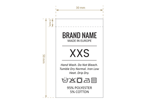 Wäscheetiketten mit Größe Modell TC-M192